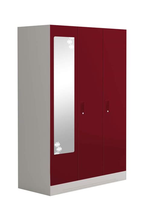 GODREJ INTERIO Slimline 3 Door Steel Almirah with Locker, Drawer, Star ...