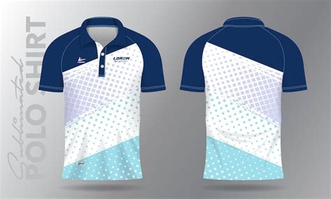 Sublimation blue polo shirt mockup template design for sport uniform ...
