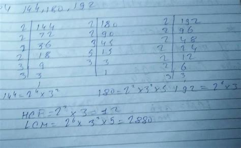 Find the HCF and LCM of 144 , 180 , 192 - Brainly.in