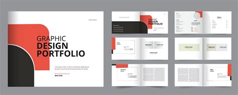 Graphic design portfolio template, Editable vector Professional A5 size ...