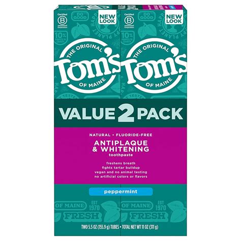 Tom's of Maine Antiplaque and Whitening Fluoride-Free Toothpaste ...