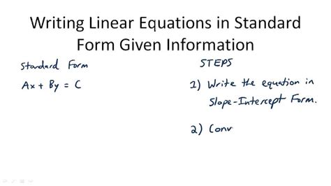 Image result for How Do You Write Linear Functions in Standard Form From Word Problem