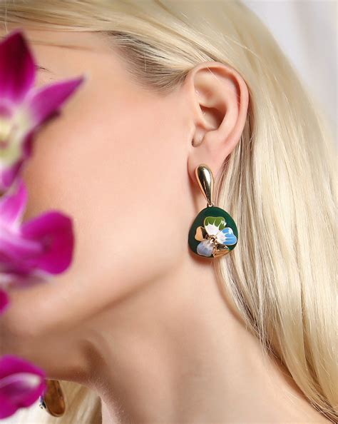 Women's Forest Green Plated Earrings – Trendia