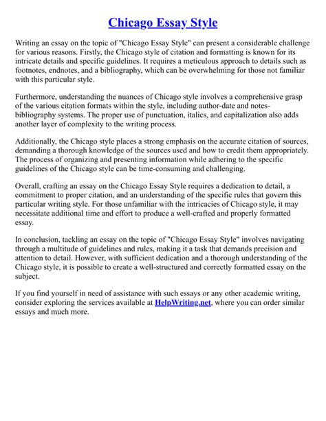 Image result for Chicago Style Essay Format Example