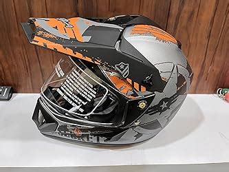 Vega Off Road Secret ISI Certified Matt Finish Full Face Dual Visor ...