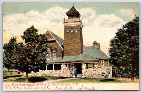 The First Congregational Church in Mount Vernon, New Hampshire Postcard ...