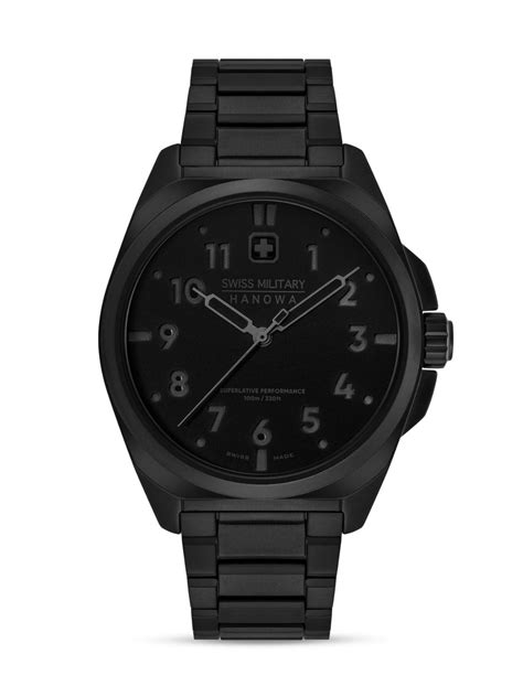 Swiss Military Hanowa Fieldmaster Stealth Black Round Dial Analogue ...