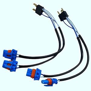 Ment H4 to 9006 9005 Headlight Bulb Conversion Sockets Wiring Fit for ...