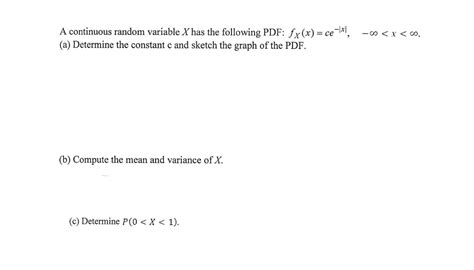 Image result for Continuous Random Variable PDF