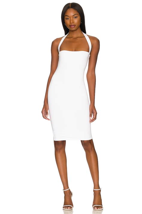 RE ONA Halter Neck Mini Dress in White | REVOLVE