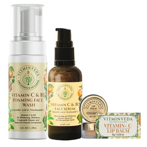 Buy VITMINVEDA Natural Vitamin C & B3 Foaming Face Wash with Serum Lip ...