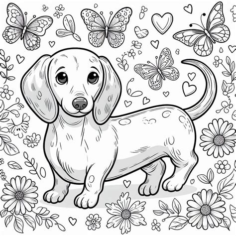 Dachshund coloring pages for kids – Artofit