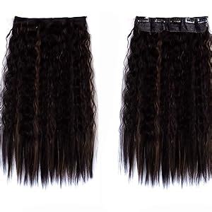 RAAYA Women Synthetic Natural Wavy Hair Extension Long 5 Clips In 1 ...