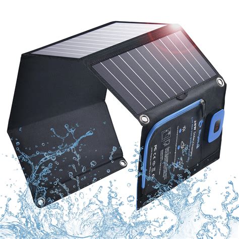 Buy Solar Panels Charger with Digital Ammeter, BigBlue 28W Portable ...