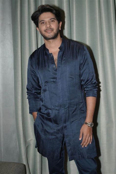 Devnaagri - Dulquer Salman in Royal Blue Front-Open Kurta Set