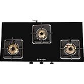 Faber Glass Top 3 Burner Gas Stove (Hob Cooktop Pearl 3BB BK) with ...