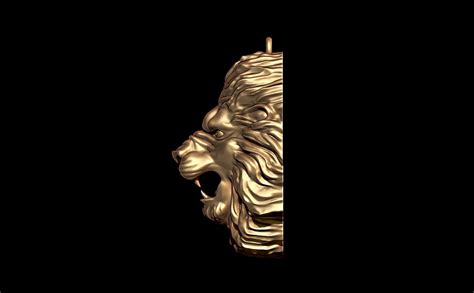 Lion Face Pendant 3D Model STL File