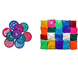 Buy DMS RETAIL Different Rangoli Colors Powder Set of 8 Packets - 50 ...
