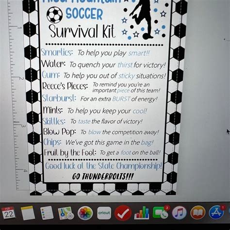 EDITABLE Soccer Team Survival Kit Cards | Soccer Team Gift Tags ...
