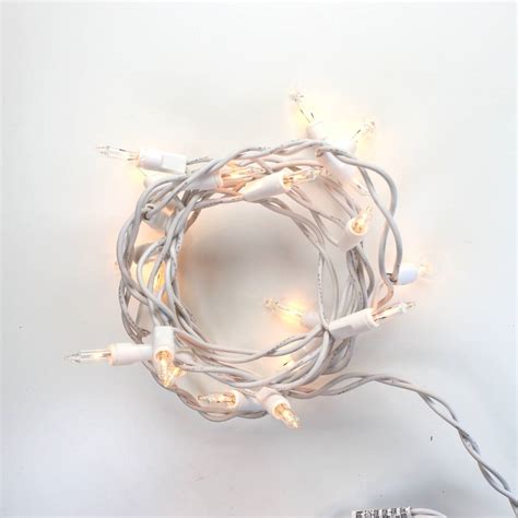 20-bulb Clear Glass Craft Lights, White Wire – Christmas Light Source