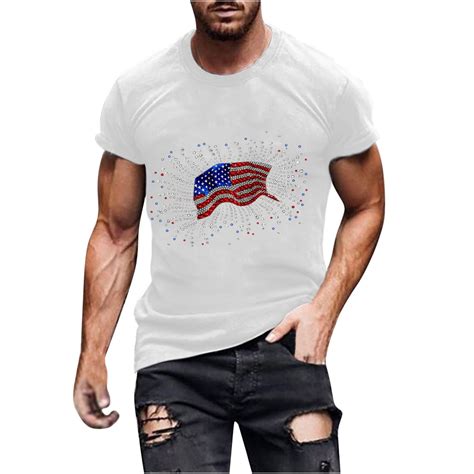 Mens 4th of July T-shirt Red White and Blue America Flag Patriotic ...