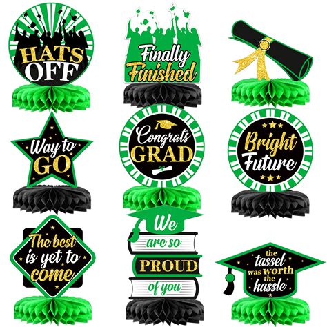 Buy 9 Pieces, Graduation Honeycomb Centerpieces - Congrats Grad ...