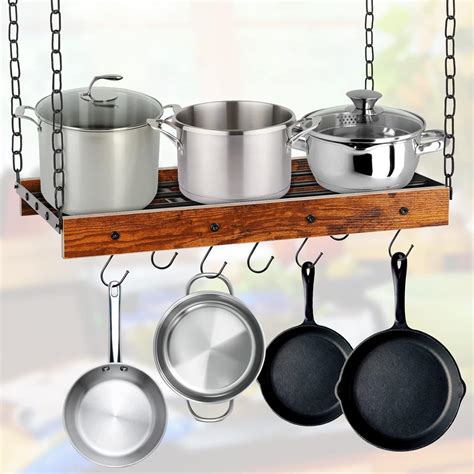 Amazon.com: Creproly Hanging Pot Rack Pot Hangers for Kitchen Ceiling ...