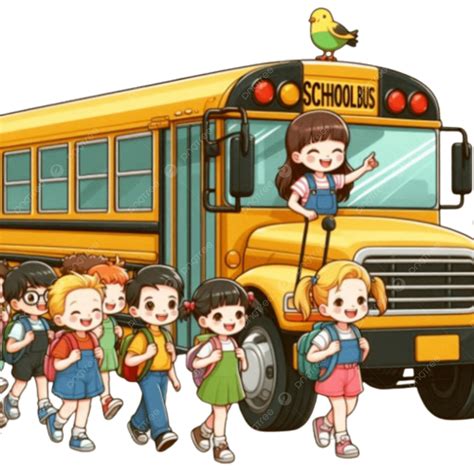 Yellow School Bus Kids Cartoon Clipart Transportation