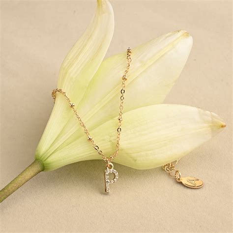 Accessorize London Women's Gold (P) Initial Sparkle Pendant Necklace W ...