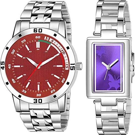 ASPORE Casual Analogue Maroon/Purple Dial Men/Women's Stainless Steel ...