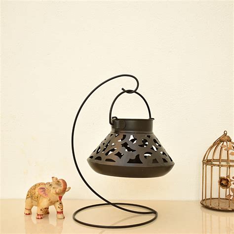 Buy Metal Tealight Lantern - Stylish Carbon Black Candle Holder |Hand ...