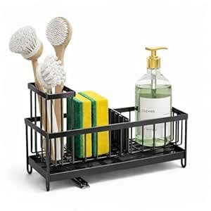Domesso Black Stainless Steel Kitchen Sink Sponge Holder – Rustproof ...