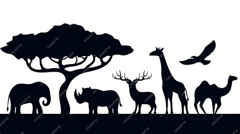 Premium Vector | Silhouettes of wild animals