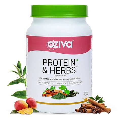 OZiva Protein & Herbs, Women, (Natural Protein Powder with Ayurvedic ...
