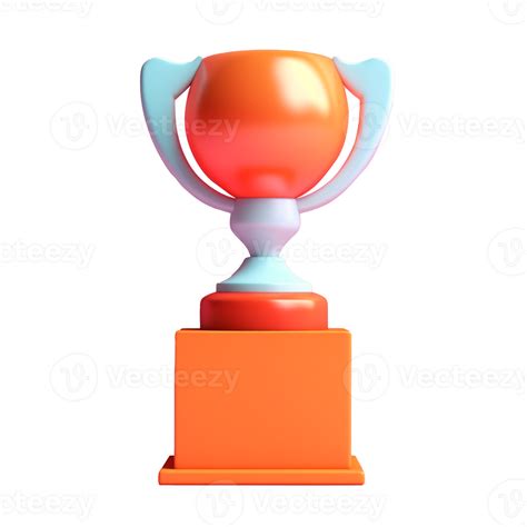 trophy in 3D style trending color palette with 23886838 PNG