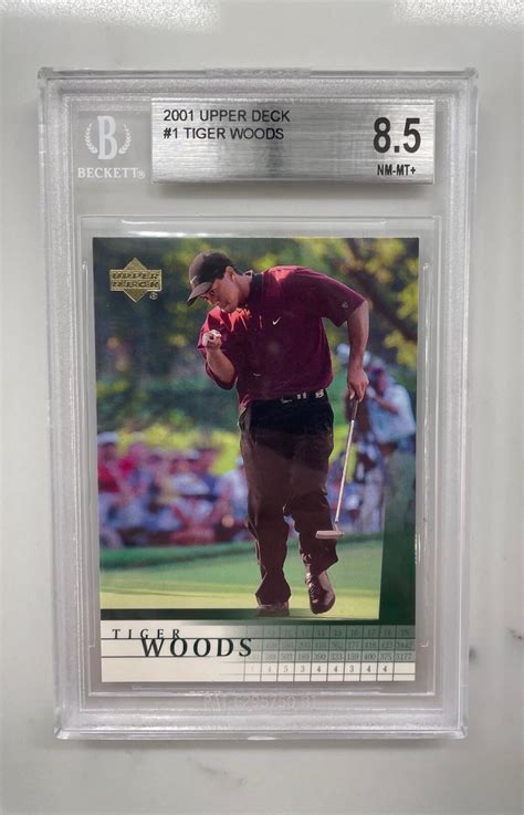 2001 Upper Deck #1 Tiger Woods Rookie Card RC BGS 8.5 NM-MT+ with ...