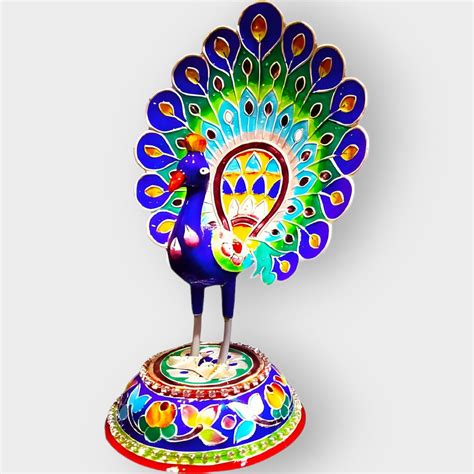 Shop – Peacock Dancing Banaras Gulabi Meenakari Art - GI Heritage– Gi ...