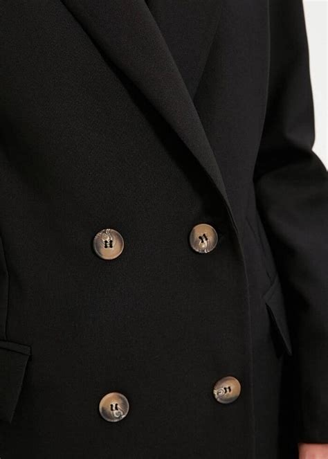 Trendyolmilla Siyah Düğmeli Oversize Kruvaze Blazer Ceket Trendyol ...
