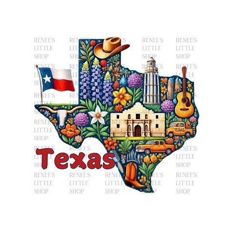Texas State Clip Art: Lone Star Themed Graphics (PNG Digital Download ...