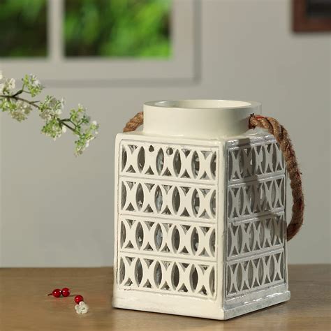 ellementry jharoka Lantern | Home Decor Items| Colour: White| Ecomix ...