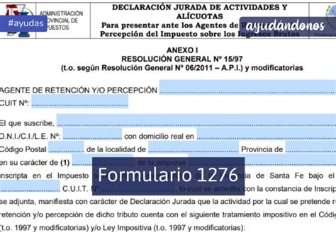 ᐈ Formulario 1276 | Ayudándonos.com