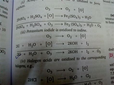 How does O3 react with potassium iodide solution - Brainly.in