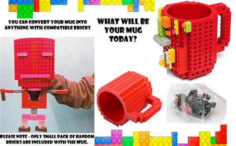 Buy BonZeal 3D Plastic DIY Build On Brick Mug Christmas Gifts Building ...