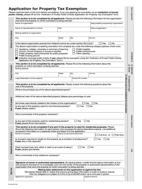 2004-2026 Form MN Application for Property Tax Exemption - Carver ...