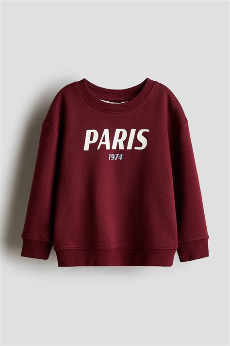 Sweatshirt - Dark red/Paris - Kids | H&M US