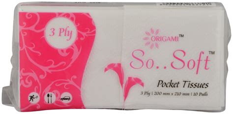 Origami Pocket Tissues - So Soft 3 Ply, 10 Pulls Pack : Amazon.in ...