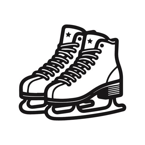Free Ice Skate SVG - Black And White SVG Vector File For Laser Cutting ...