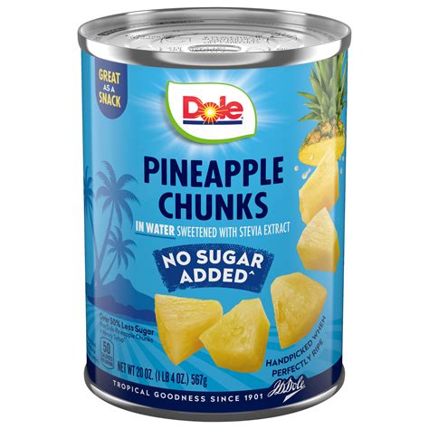 Dole No Sugar Added^ Pineapple Chunks in Water^^, 20 oz Can - Walmart.com