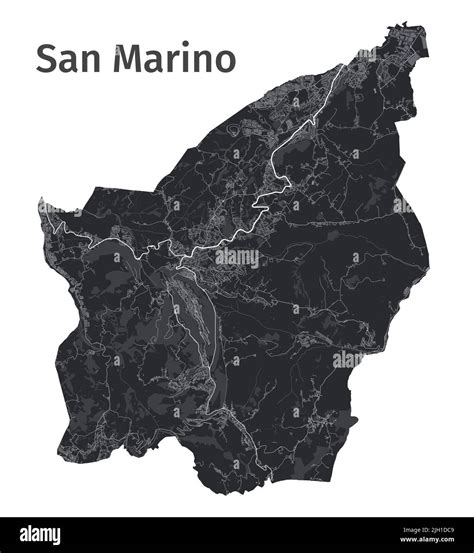 San Marino vector map. Detailed vector map of San Marino country ...
