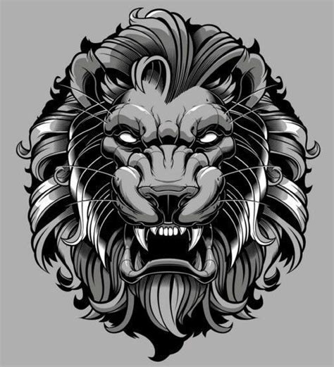 scary lion drawing easy